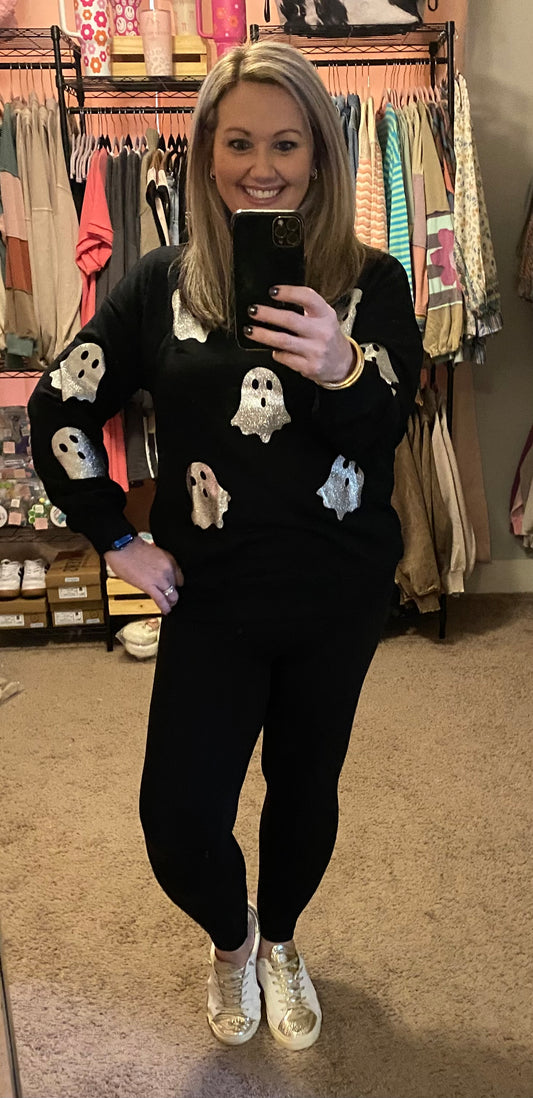 GLITTER GHOST SWEATSHIRT