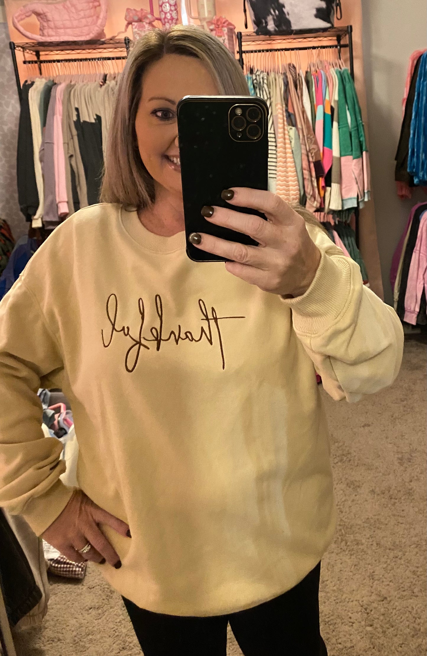 THANKFUL EMBROIDERED SWEATSHIRT