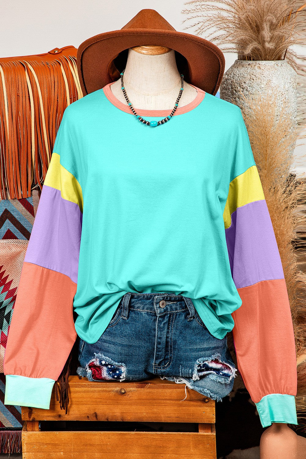 MERRITT COLOR BLOCK TOP