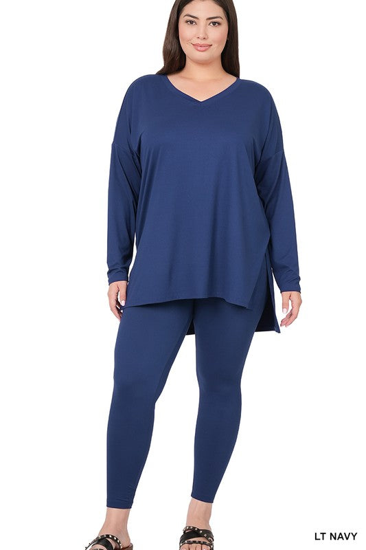 CURVY LONG SLEEVE MICROFIBER SET