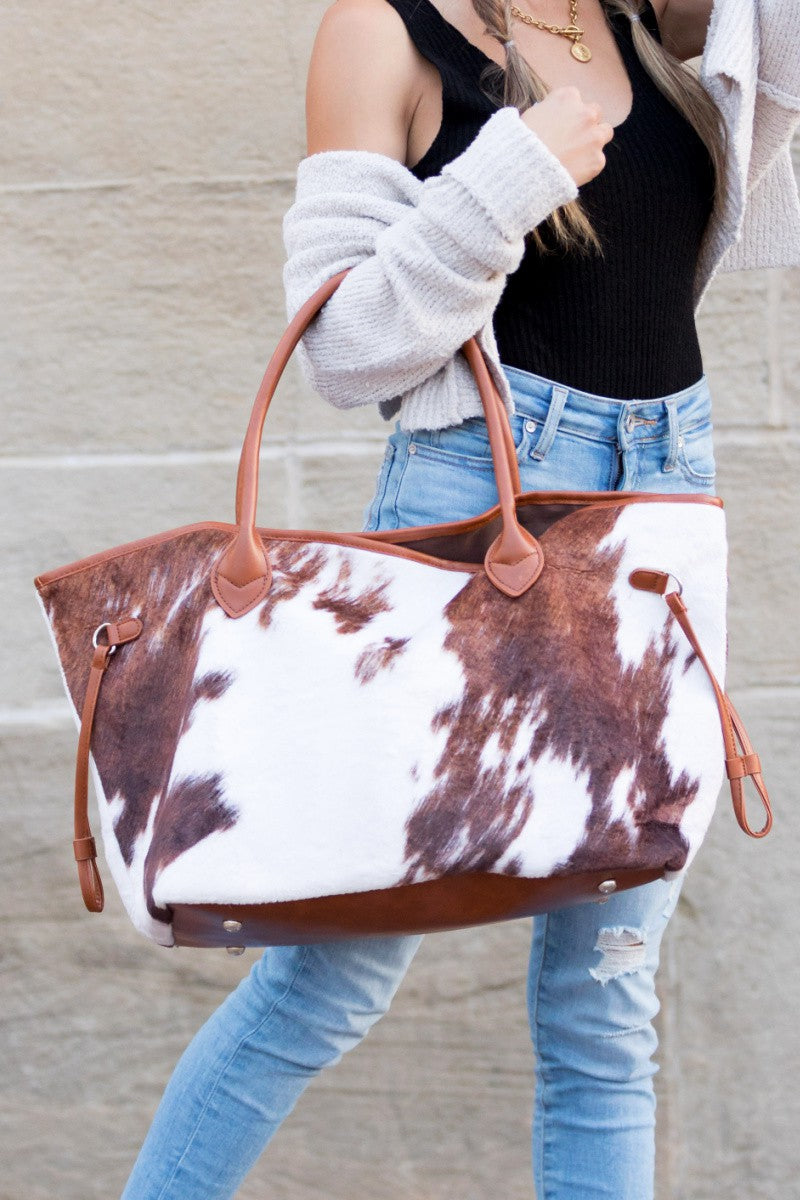 Cow Print Tote