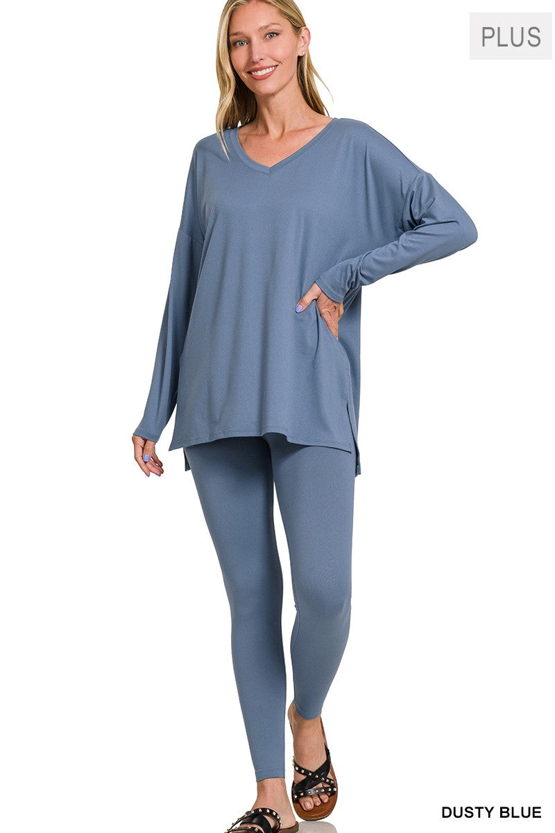 CURVY LONG SLEEVE MICROFIBER SET