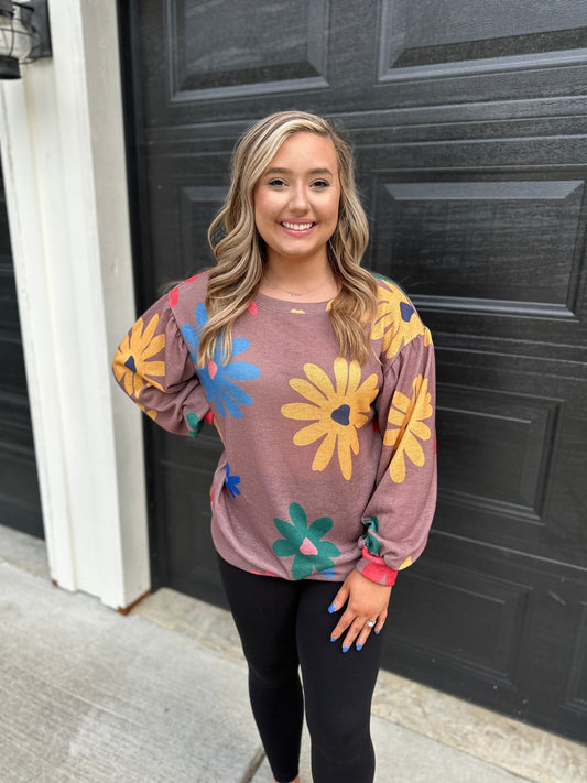 FLORAL PRINT PULLOVER