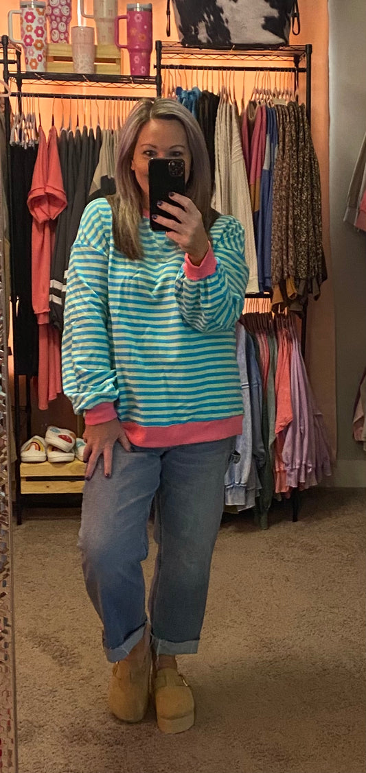 BELLA STRIPED PULLOVER