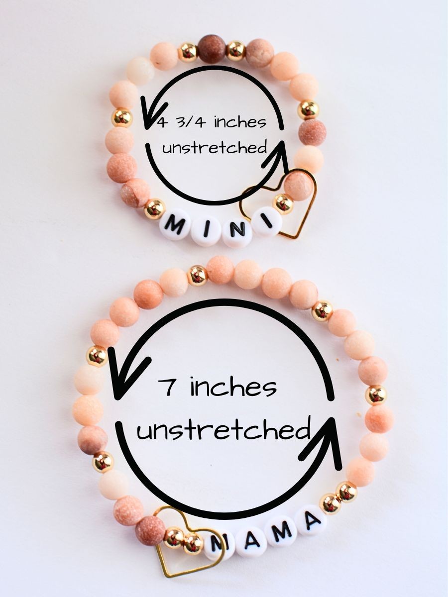 Mama and MINI Pink Gold bracelet set