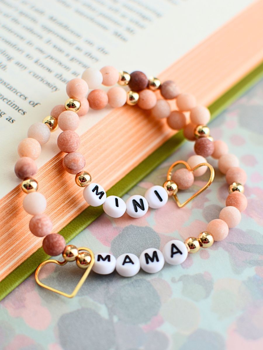 Mama and MINI Pink Gold bracelet set