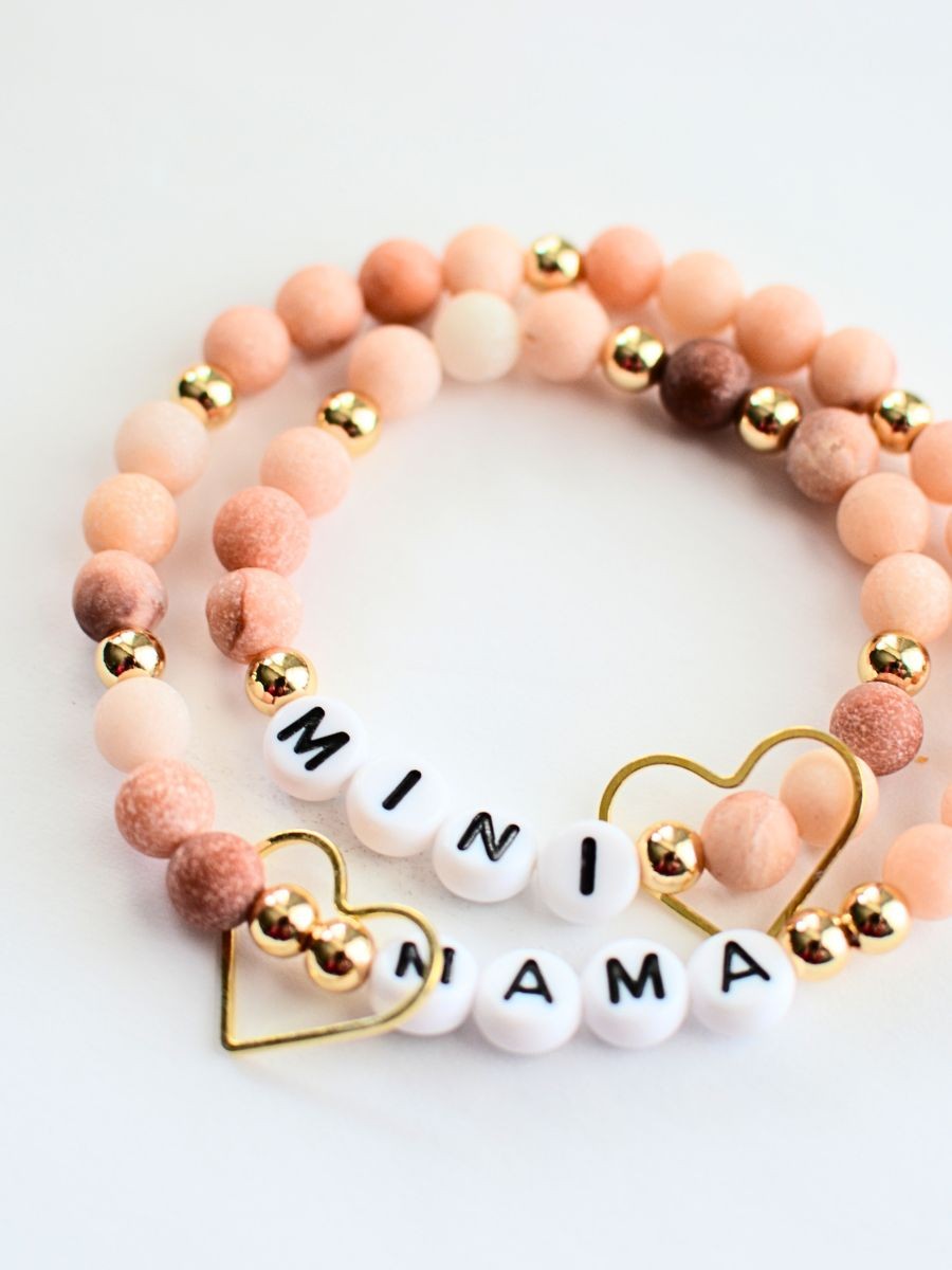 Mama and MINI Pink Gold bracelet set