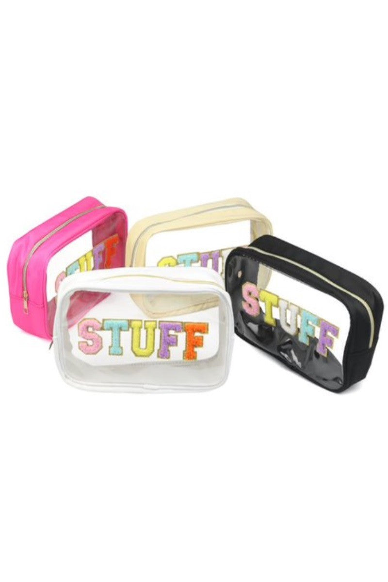 "STUFF" CLEAR COSMETIC BAG