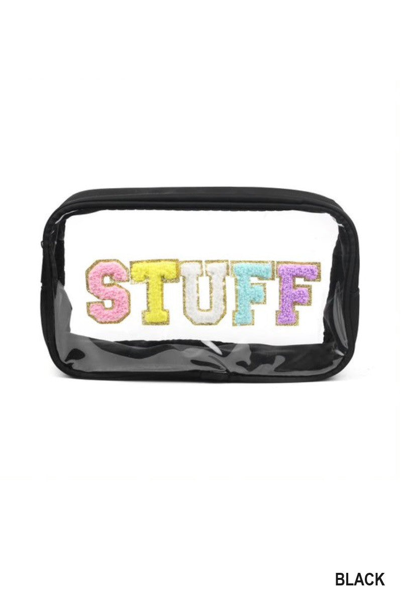 "STUFF" CLEAR COSMETIC BAG