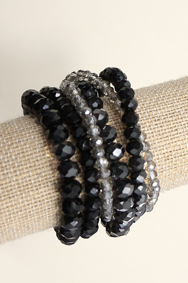 Glass Bead Stretch Bracelet Set