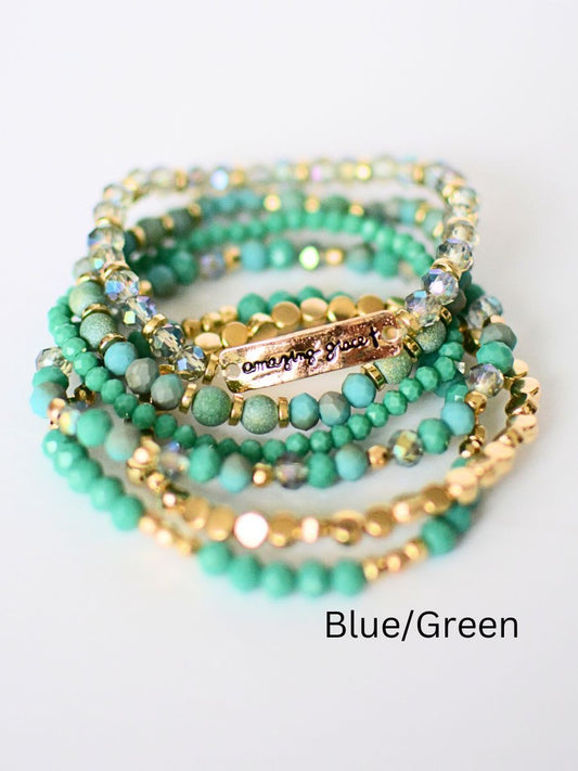 AMAZING GRACE beaded bracelet set