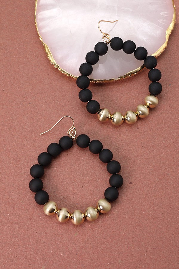 Clay Bead Hoop Earrings