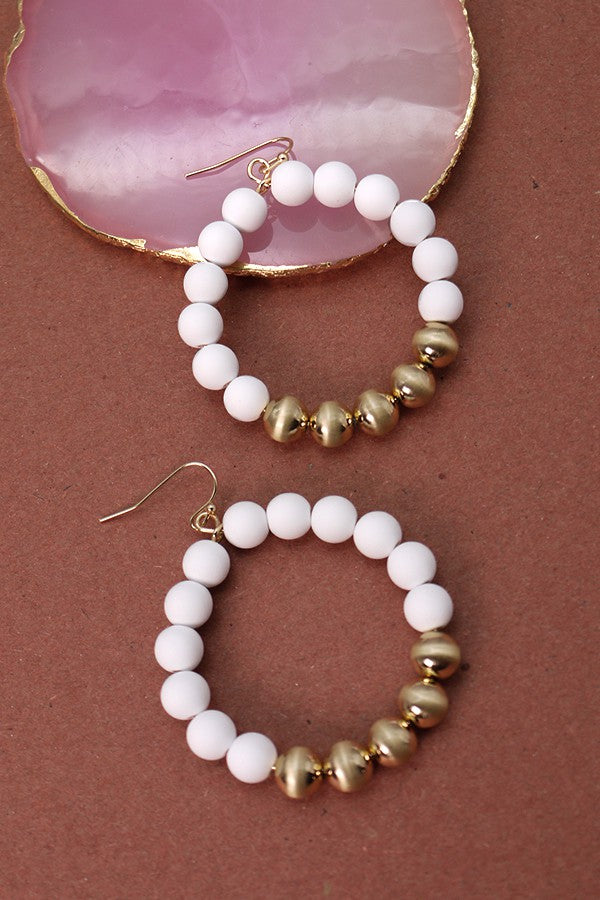 Clay Bead Hoop Earrings