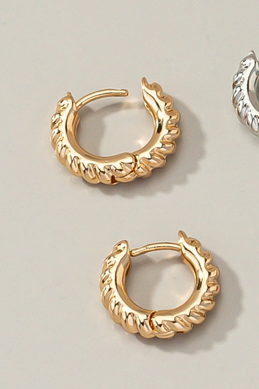 Textured Huggie Hoop Earring