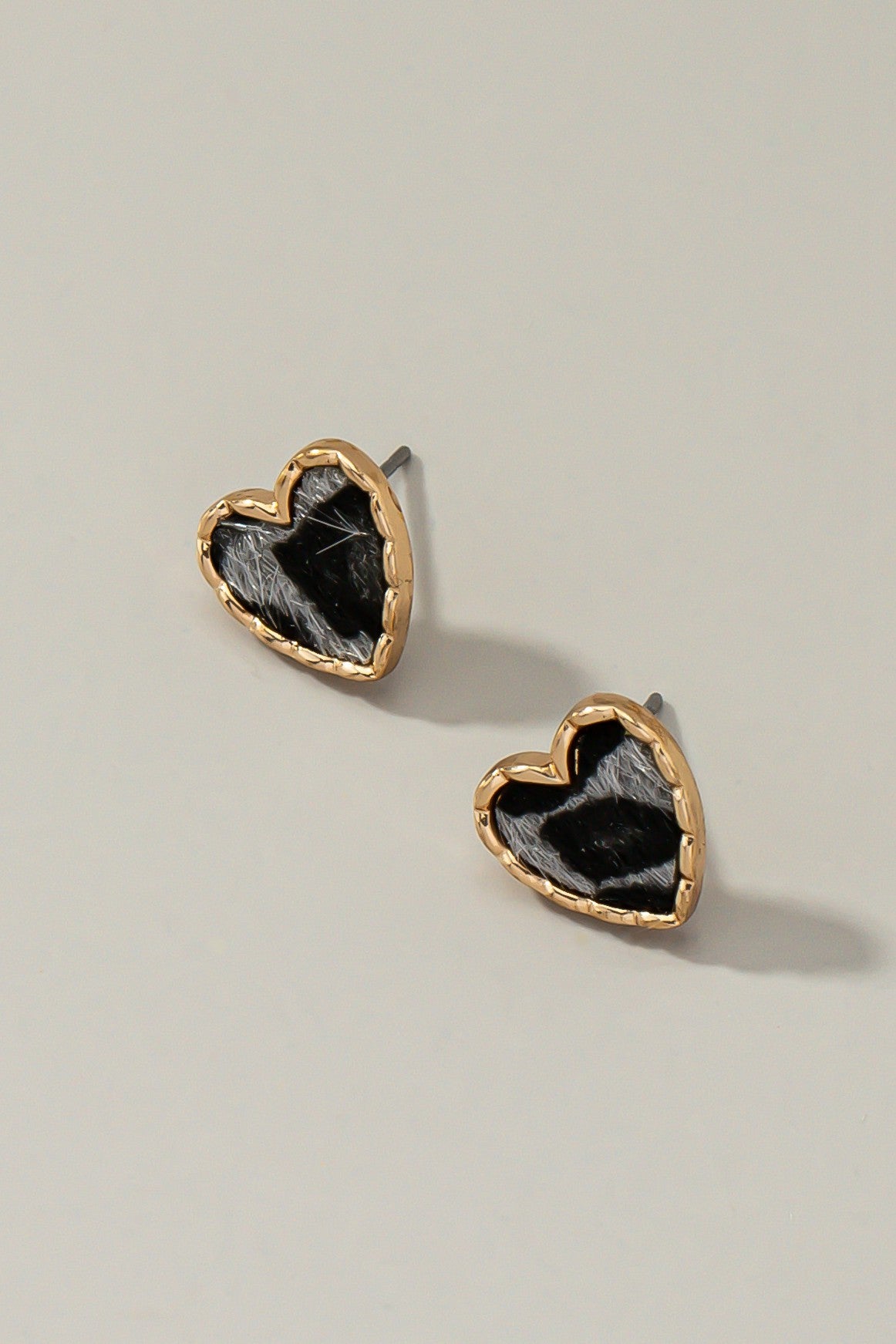 Faux Fur Heart Stud Earring