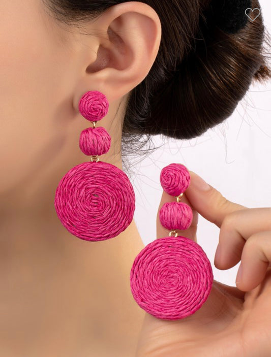 Ball and Disk Linear Drop Earrings