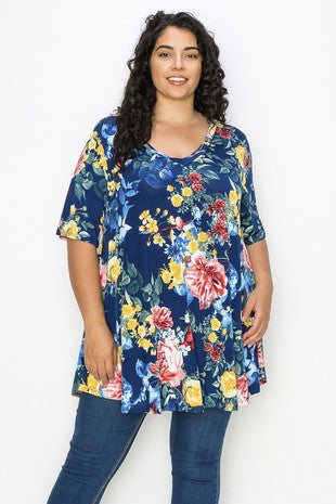 Curvy Navy Tunic **3x-5x**