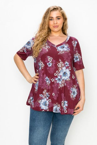 Curvy Wine Tunic **3x-5x**