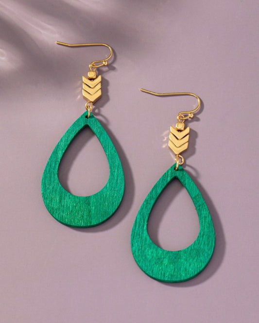 Drop Earrings with Chevron Decors