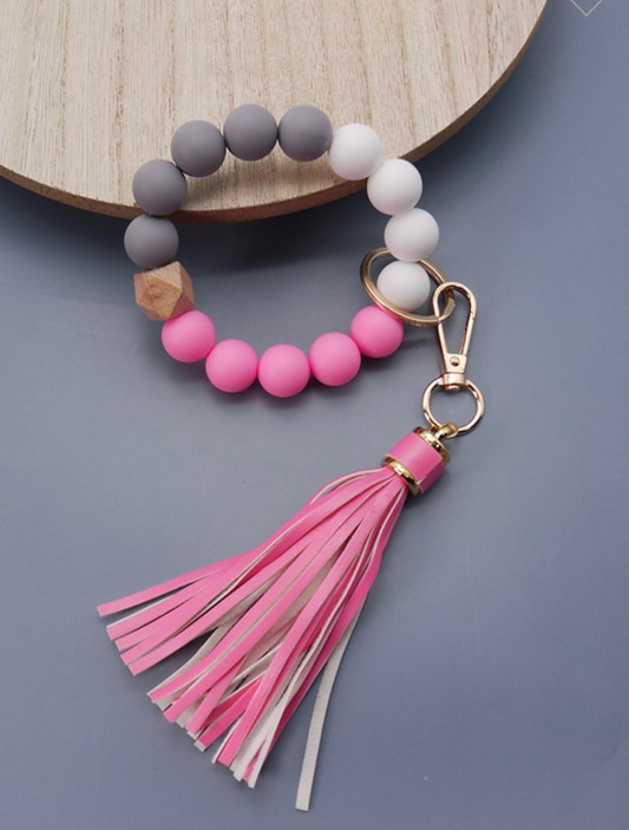 Rubber Bead Bracelet Key Holder