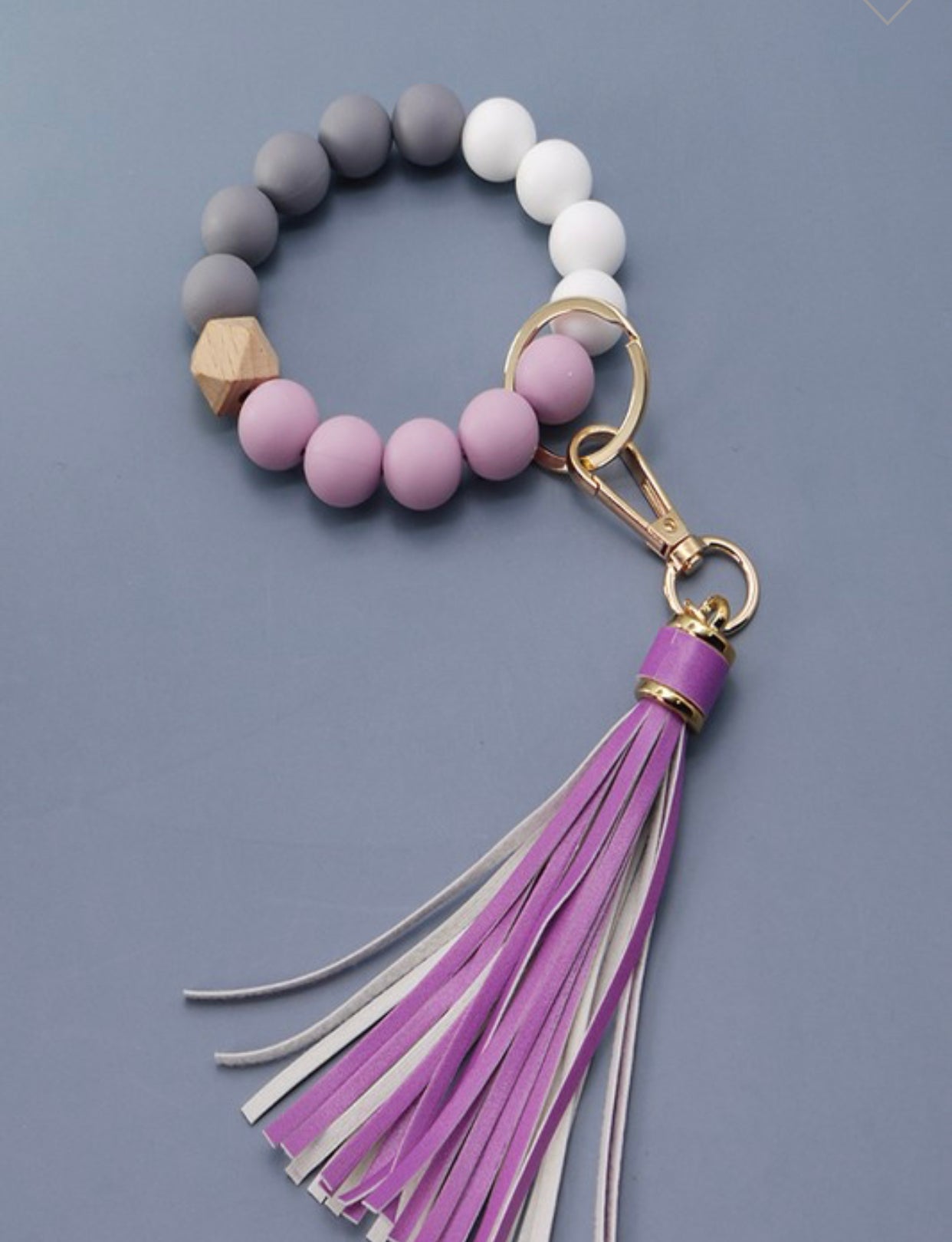 Rubber Bead Bracelet Key Holder