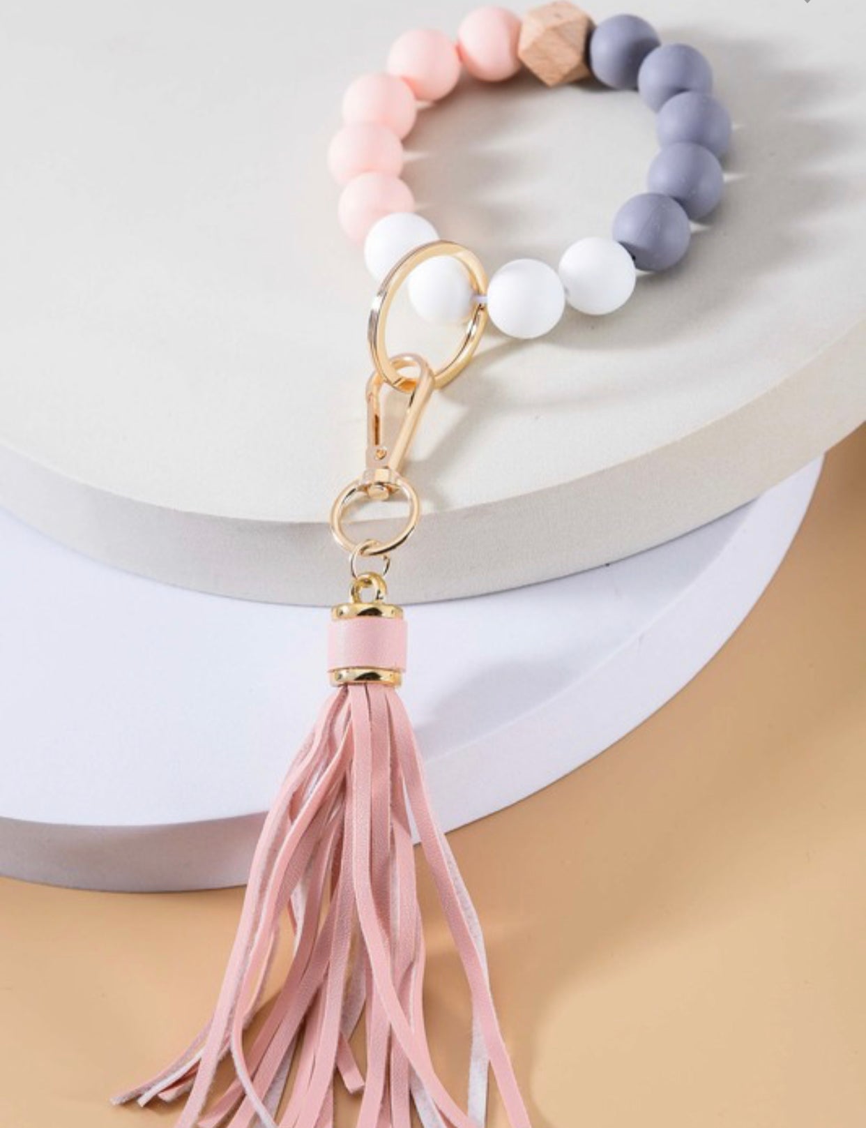 Rubber Bead Bracelet Key Holder