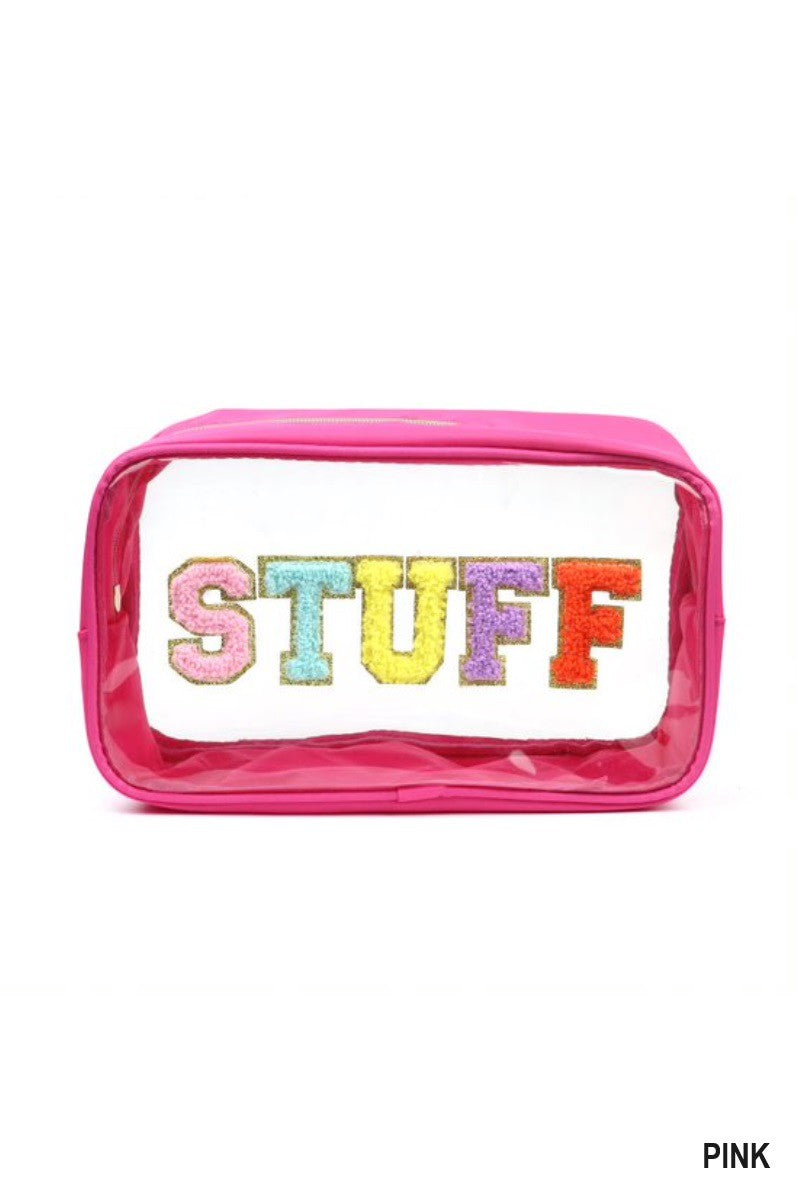 "STUFF" CLEAR COSMETIC BAG