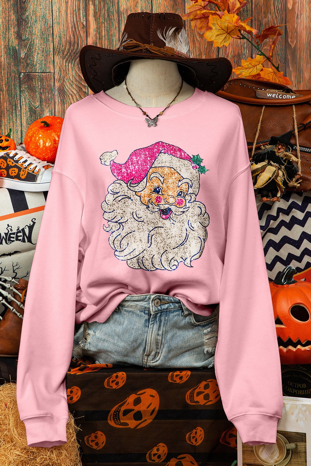 SANTA DROP SHOULDER SWEATSHIRT