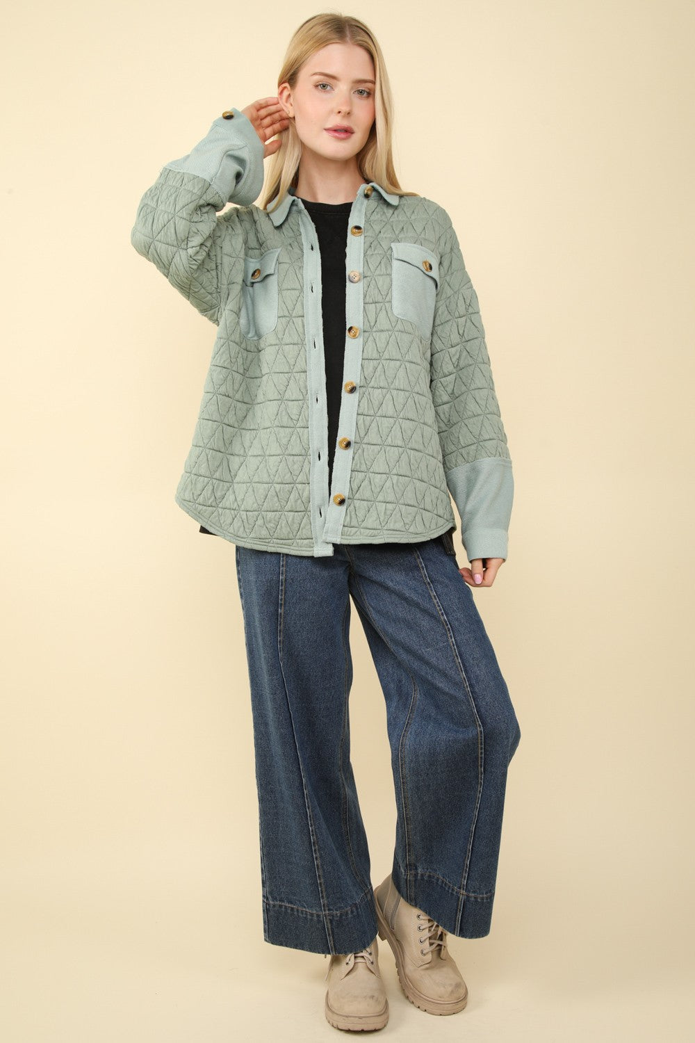 CURVY FAITH QUILTED SHACKET JACKET