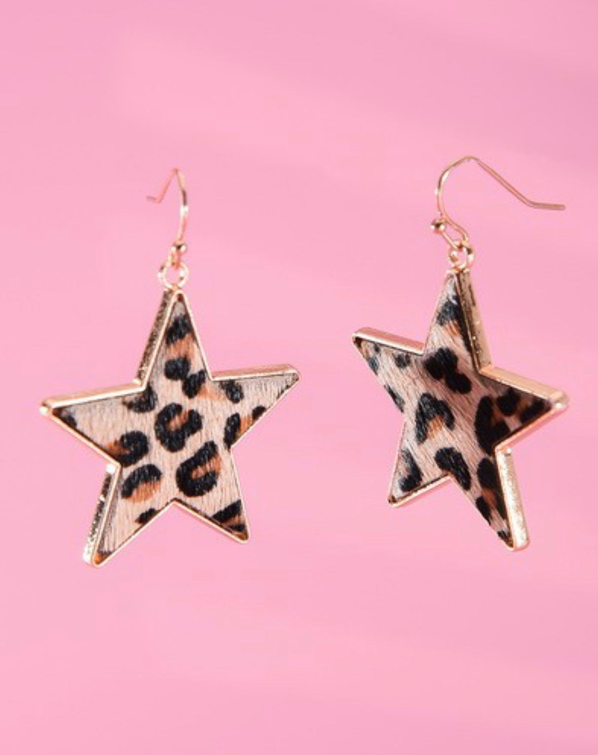 Faux Leather Star Drop Earring