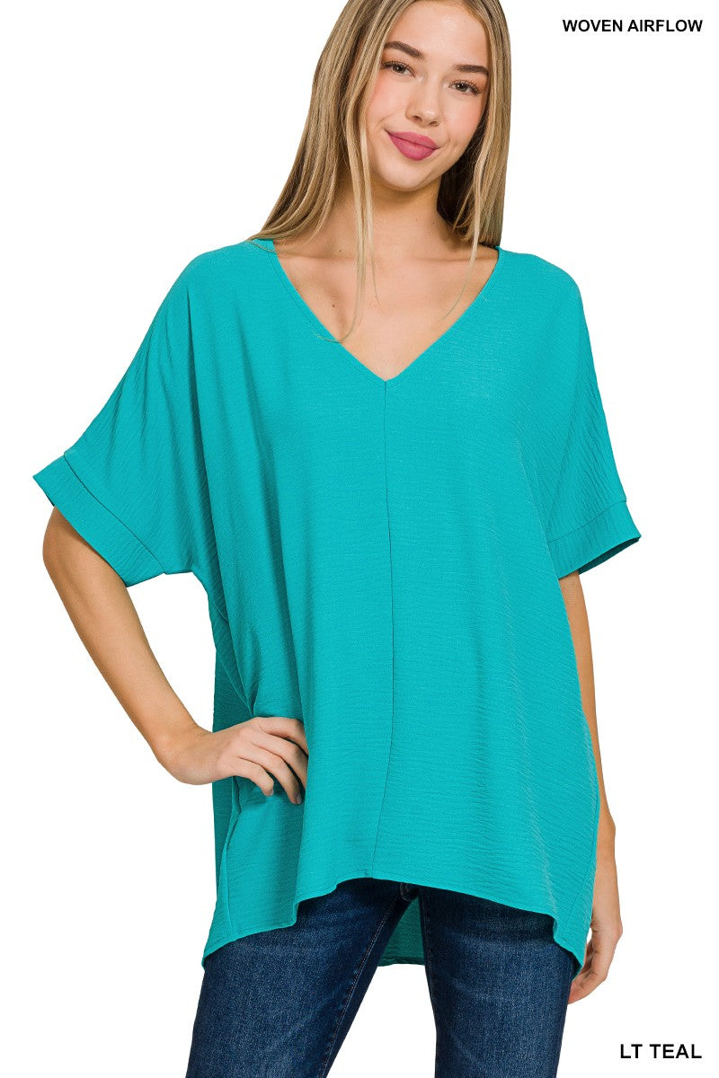 Woven Dolman Sleeve Top