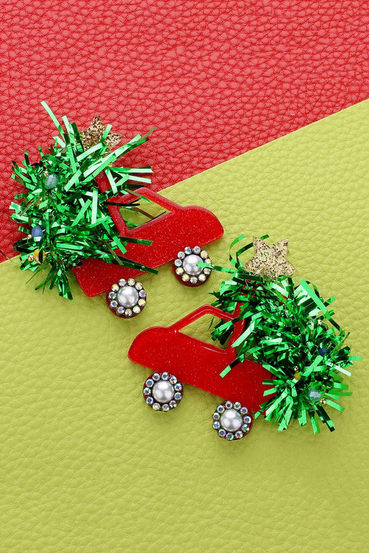 TINSEL TREE CAR EARRINGS