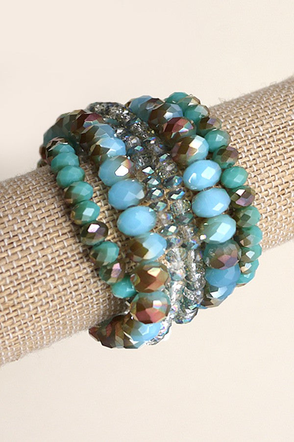 Glass Bead Stretch Bracelet Set