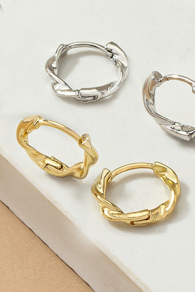 Twisted Chain Hoop Earrings