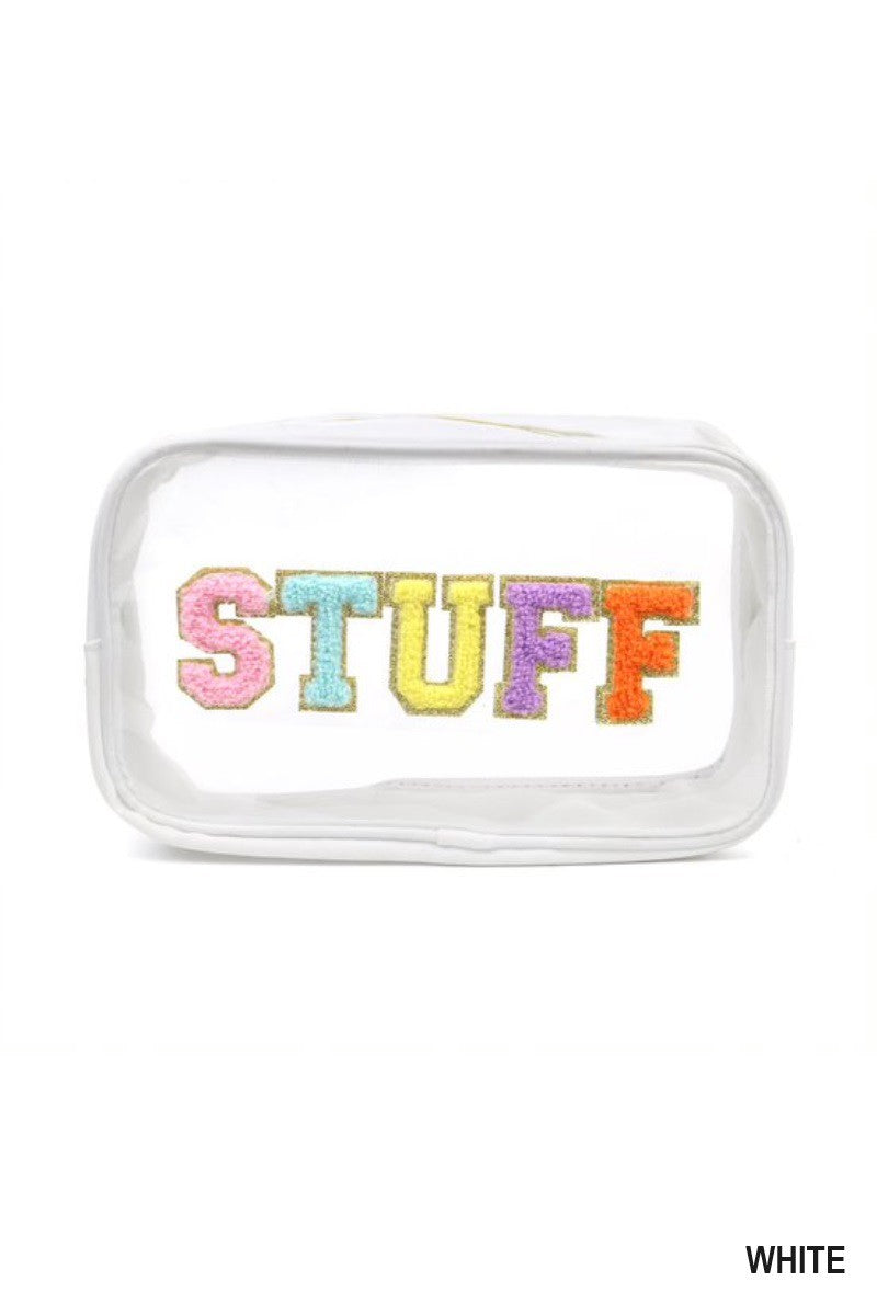 "STUFF" CLEAR COSMETIC BAG