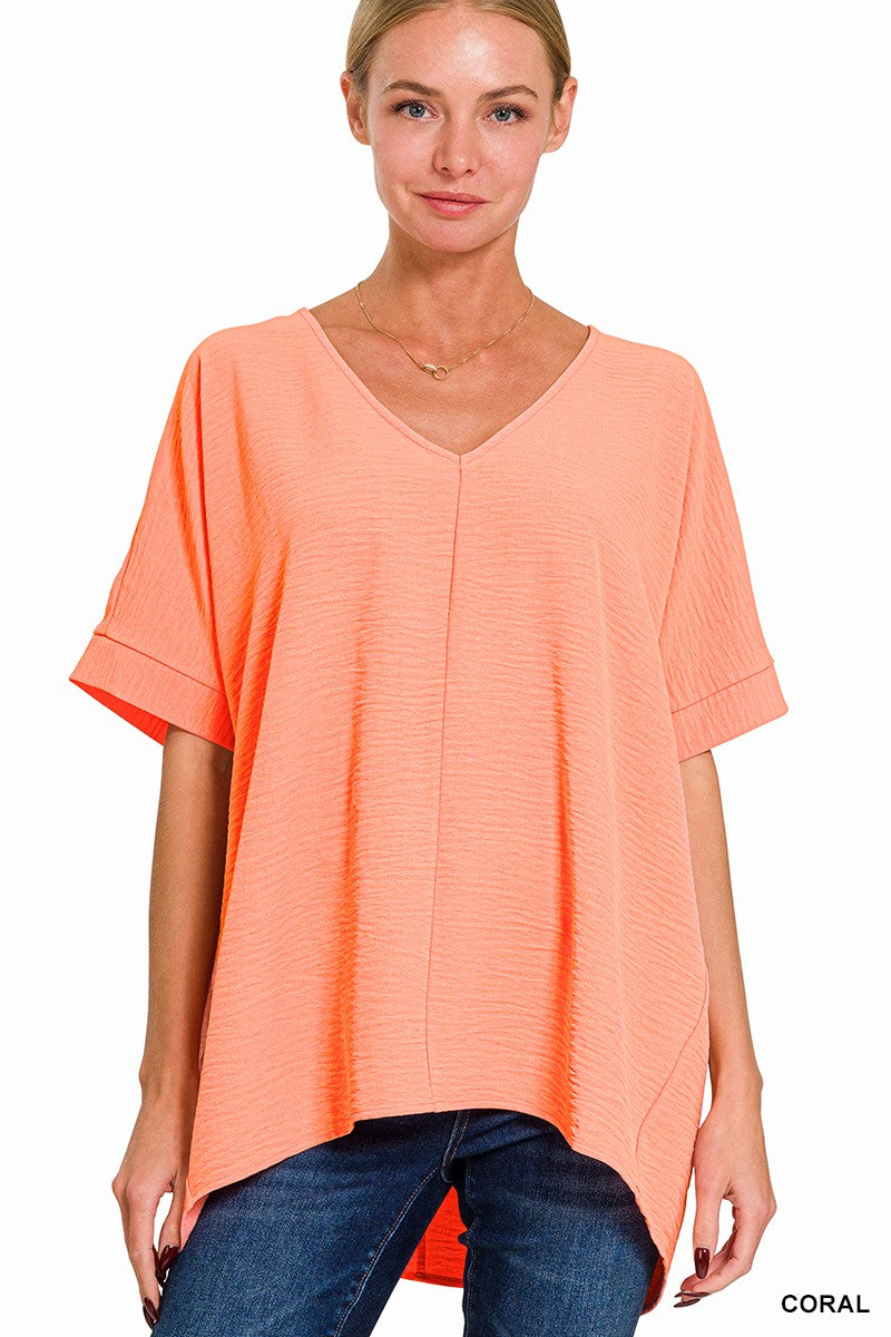 Woven Dolman Sleeve Top