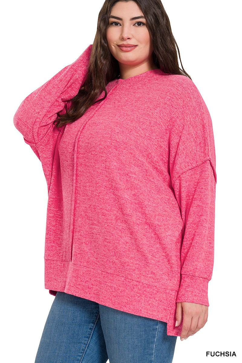 CURVY MELANGE HACCI  SWEATER