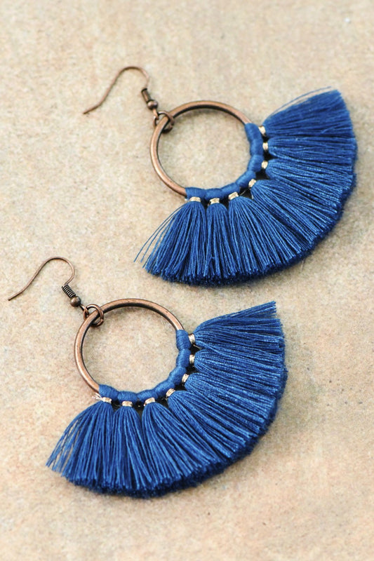 Blue Fan Shaped Earring