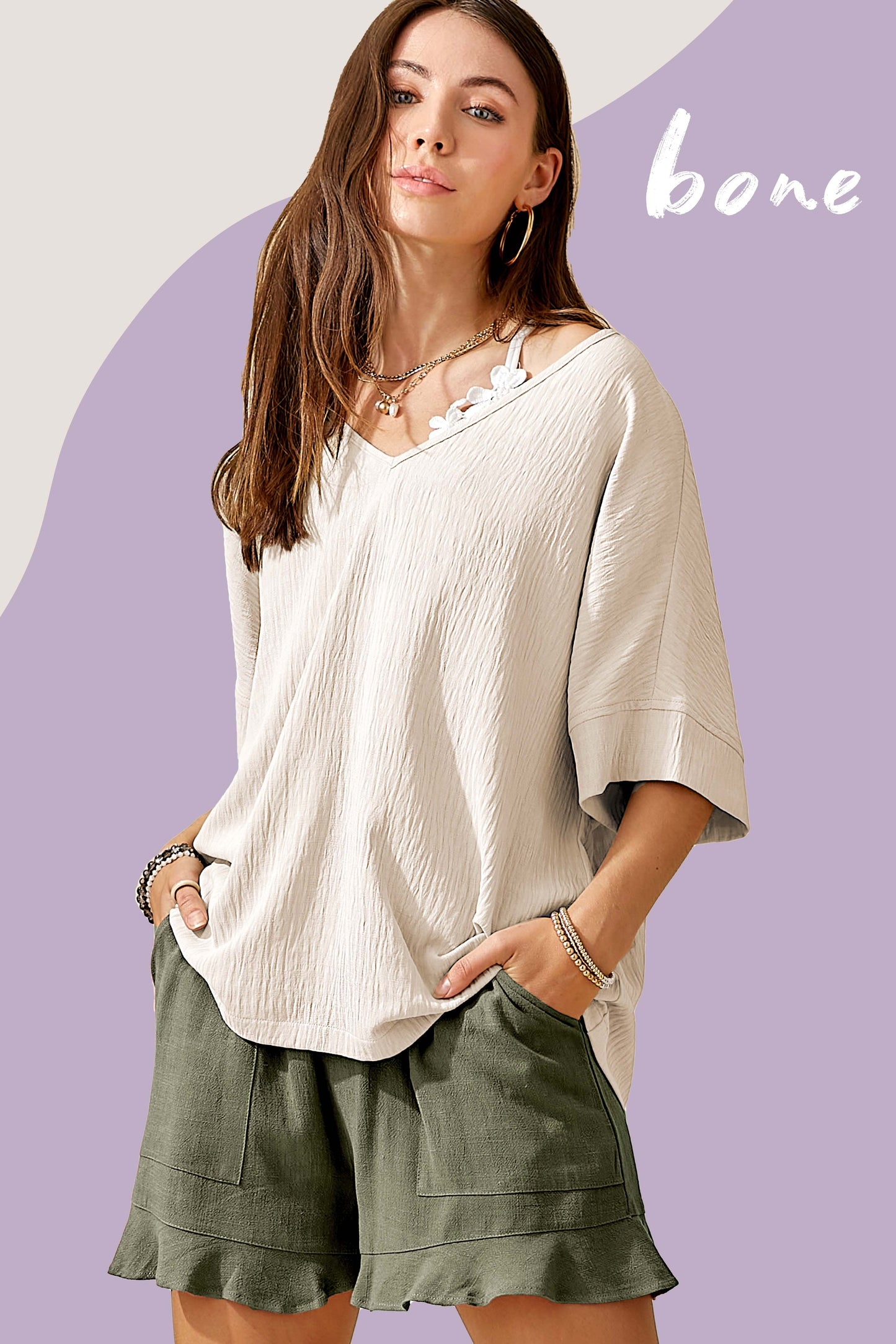 Oversized V-Neck La Miel Top